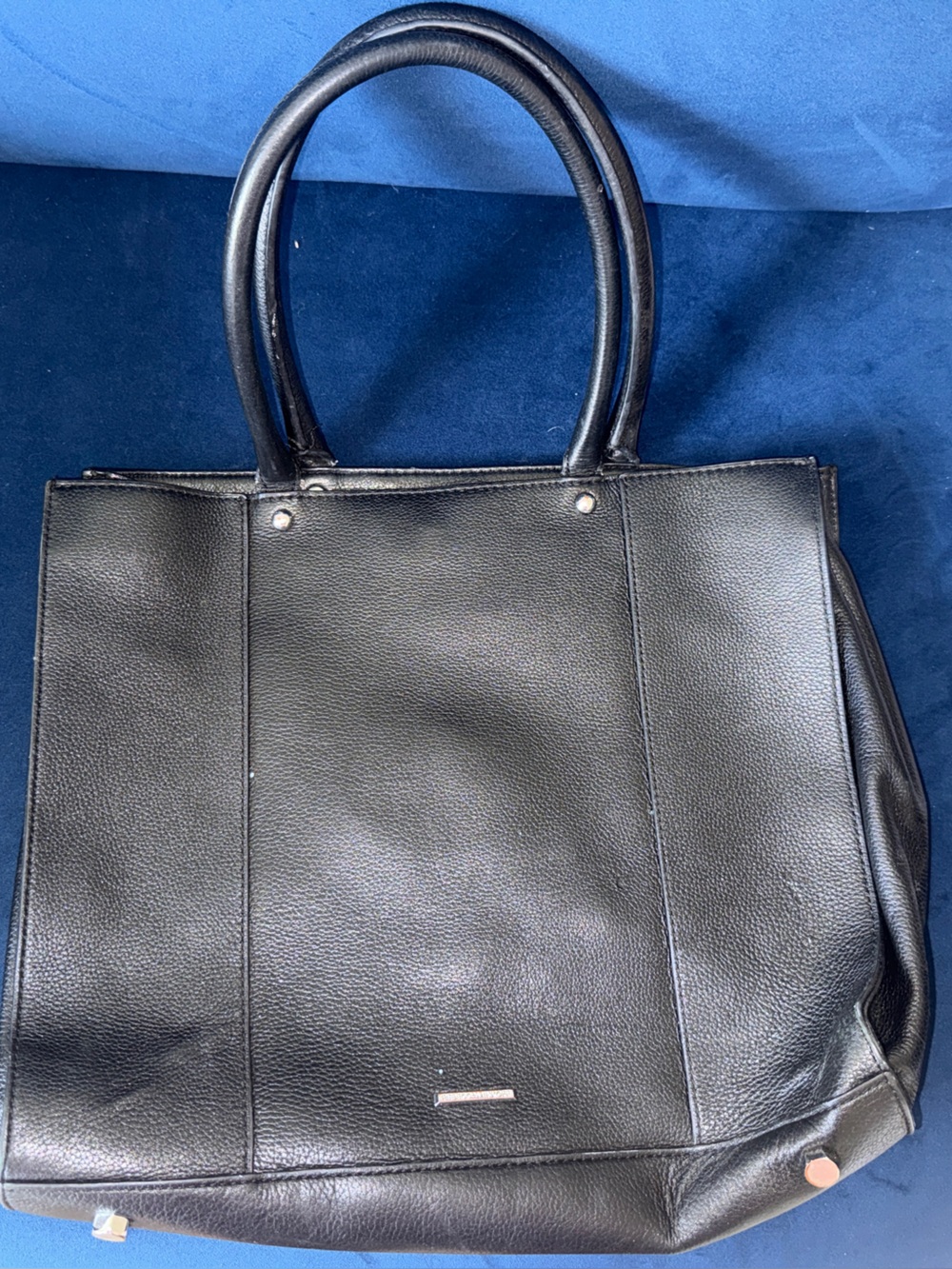 Rebecca Minkoff Black Leather Double-Handle Tote